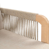 Emberfern 3-Piece Modern Bohemian Roped Corner Acacia Wood Conversation Outdoor Patio Set with Cushions