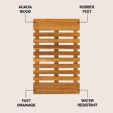 Misty Modern Classic Acacia Wood Slat Rug Mat