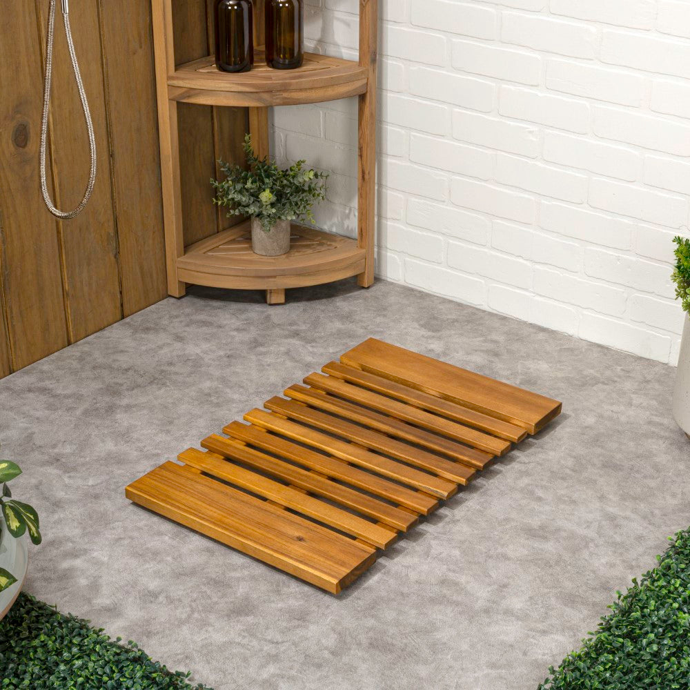 Misty Modern Classic Acacia Wood Slat Rug Mat