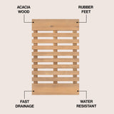 Misty Modern Classic Acacia Wood Slat Rug Mat