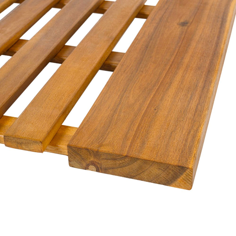 Misty Modern Classic Acacia Wood Slat Rug Mat