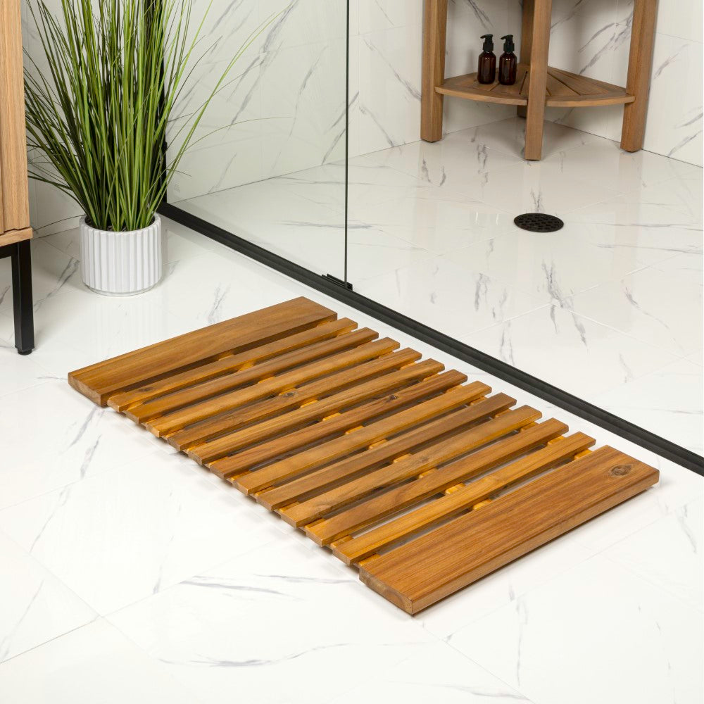 Misty Modern Classic Acacia Wood Slat Rug Mat
