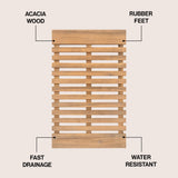 Misty Modern Classic Acacia Wood Slat Rug Mat