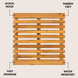 Misty Modern Classic Acacia Wood Slat Rug Mat