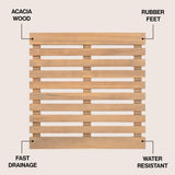 Misty Modern Classic Acacia Wood Slat Rug Mat