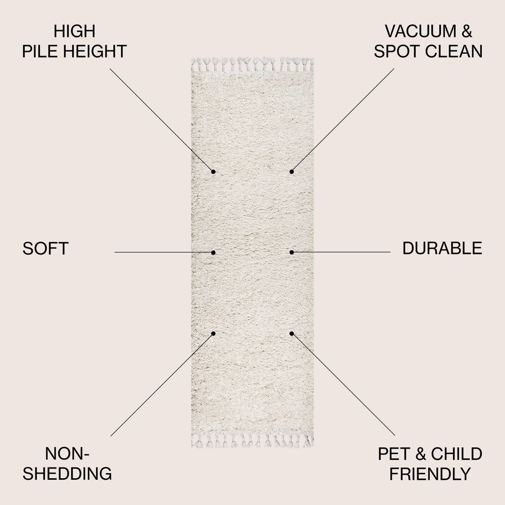 Santiago Mercer Shag Plush Tassel Area Rug