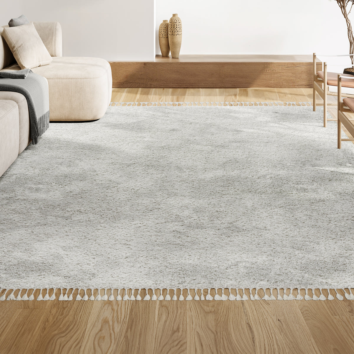 Santiago Mercer Shag Plush Tassel Area Rug