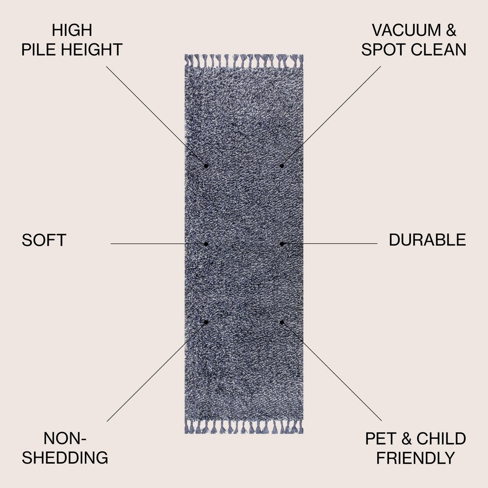 Santiago Mercer Shag Plush Tassel Area Rug