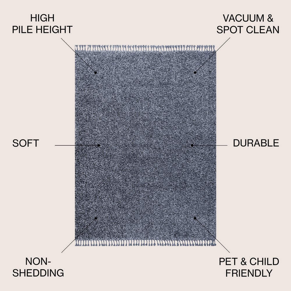 Santiago Mercer Shag Plush Tassel Area Rug