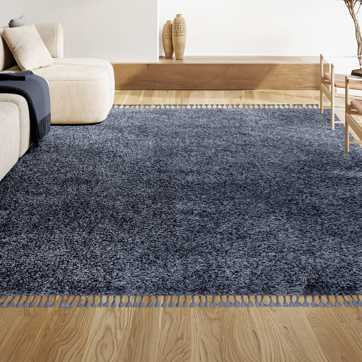 Santiago Mercer Shag Plush Tassel Area Rug