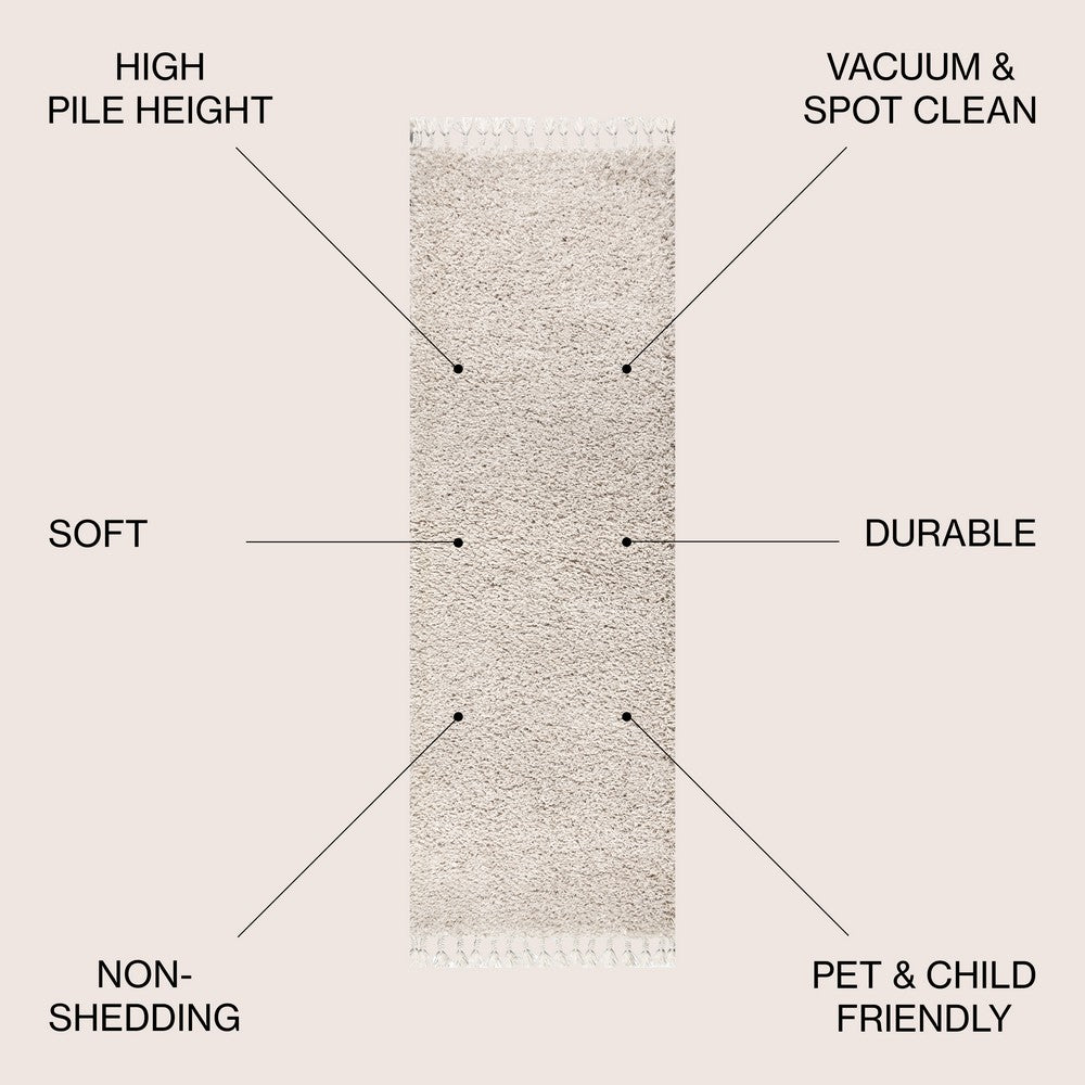Santiago Mercer Shag Plush Tassel Area Rug