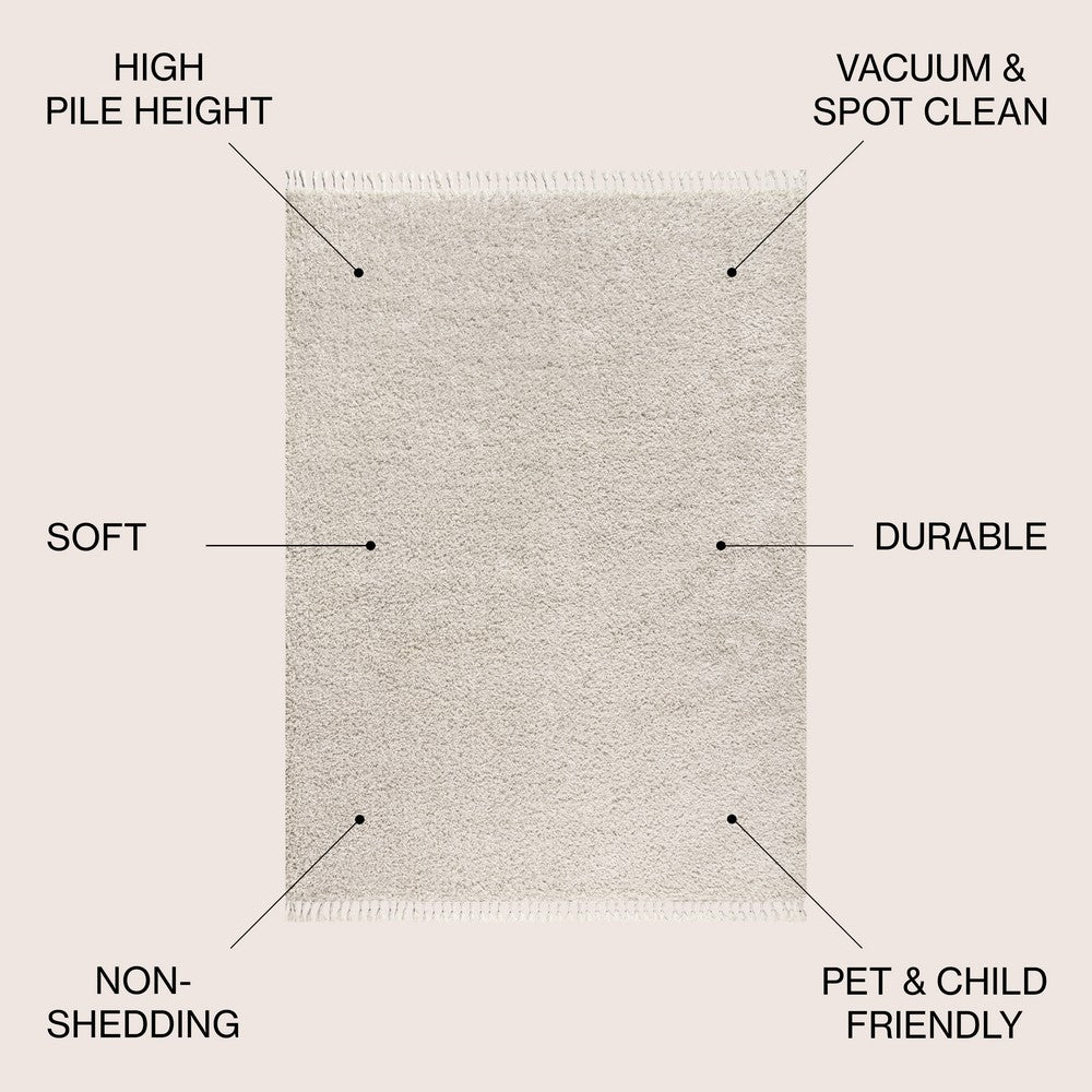 Santiago Mercer Shag Plush Tassel Area Rug