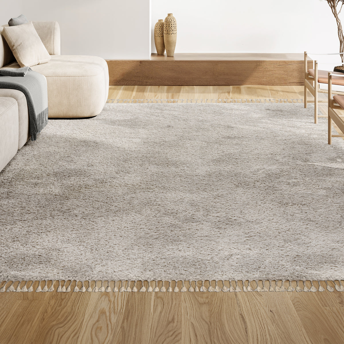 Santiago Mercer Shag Plush Tassel Area Rug