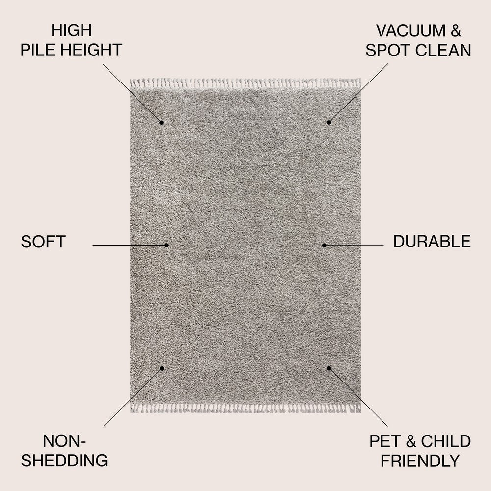 Santiago Mercer Shag Plush Tassel Area Rug