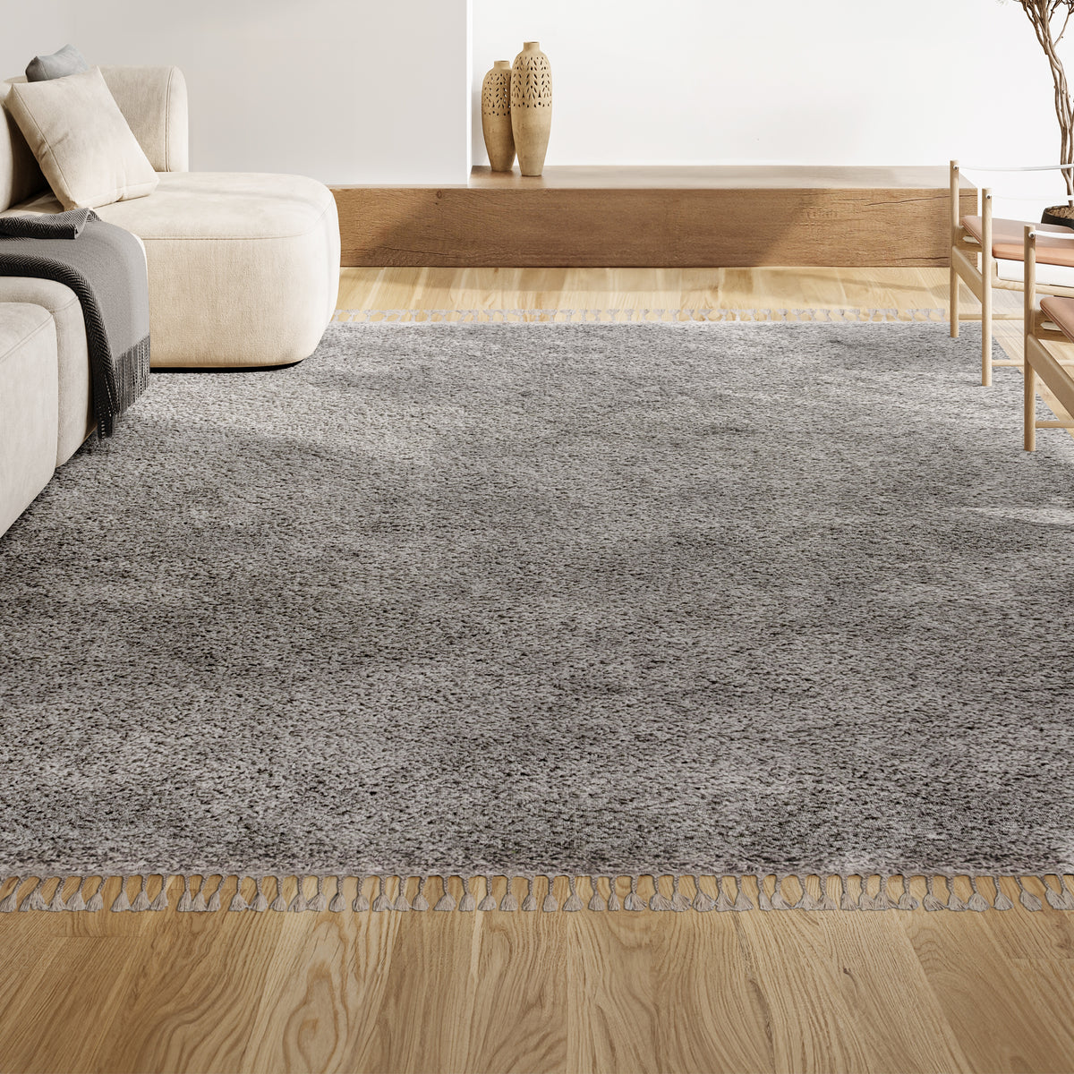Santiago Mercer Shag Plush Tassel Area Rug