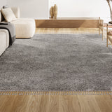 Santiago Mercer Shag Plush Tassel Area Rug
