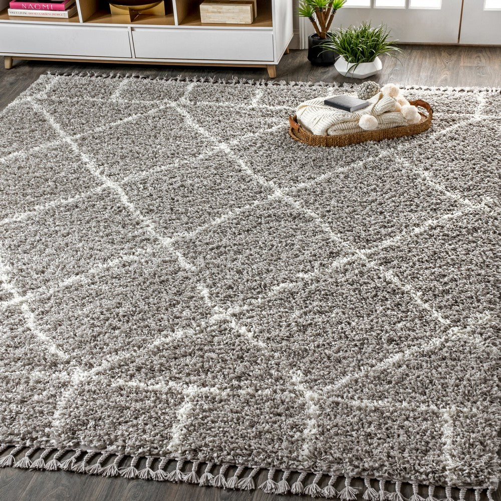 Denver Mercer Shag Plush Tassel Area Rug
