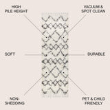 Eden Mercer Shag Plush Tassel Area Rug