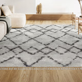 Eden Mercer Shag Plush Tassel Area Rug