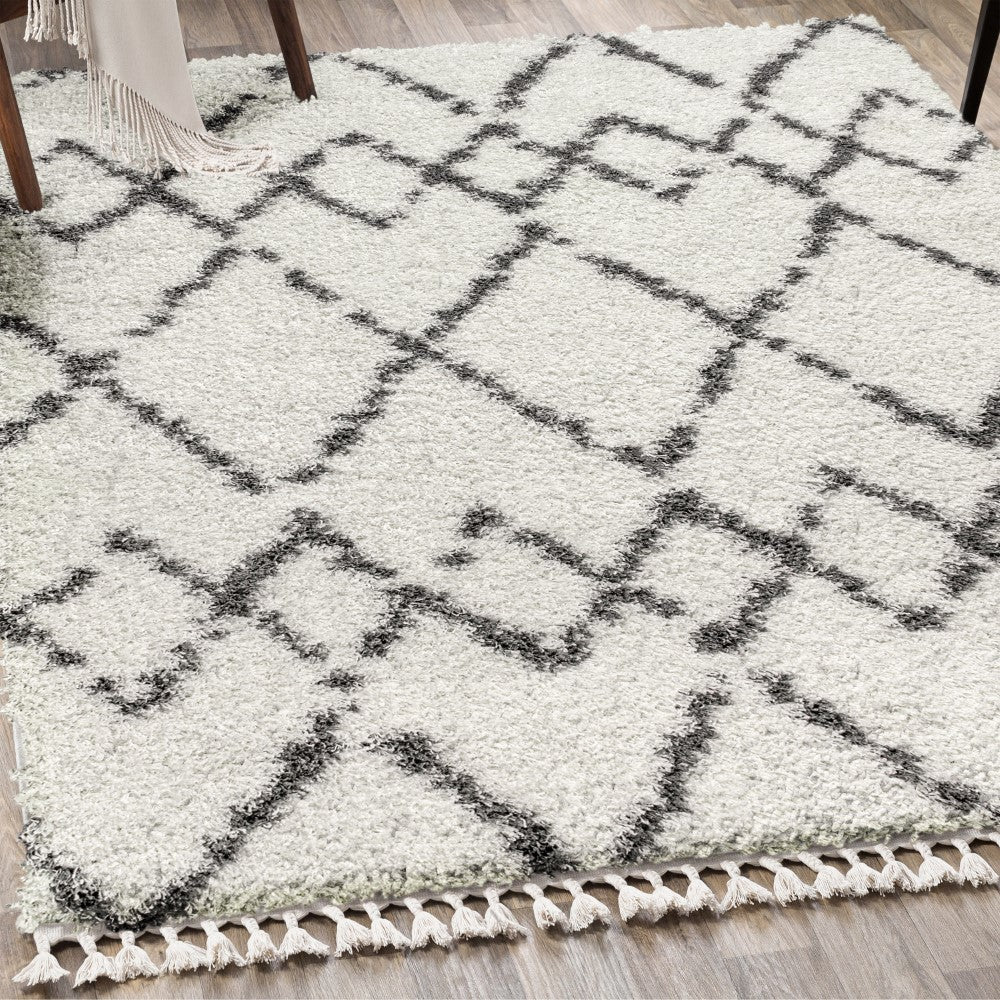 Eden Mercer Shag Plush Tassel Area Rug