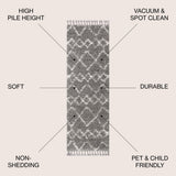 Eden Mercer Shag Plush Tassel Area Rug