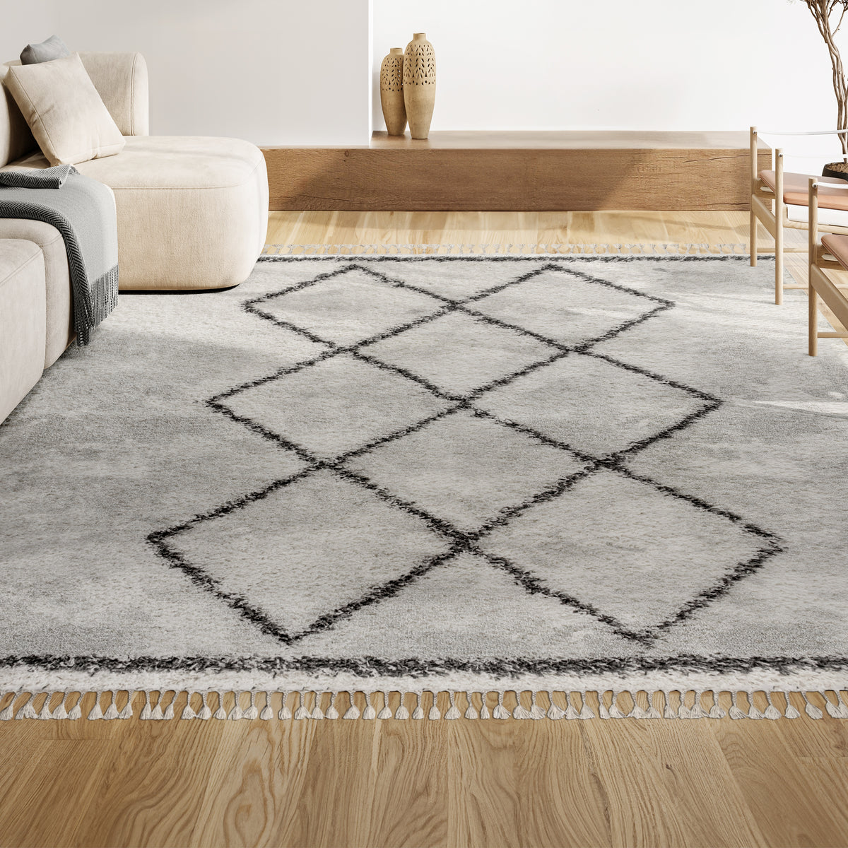 Leland Mercer Shag Plush Tassel Area Rug