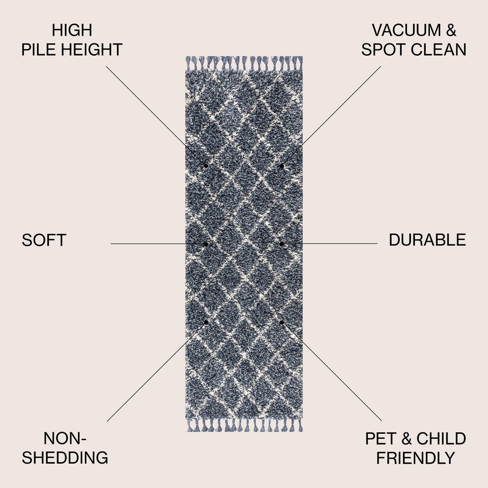 Wyoming Mercer Shag Plush Tassel Area Rug