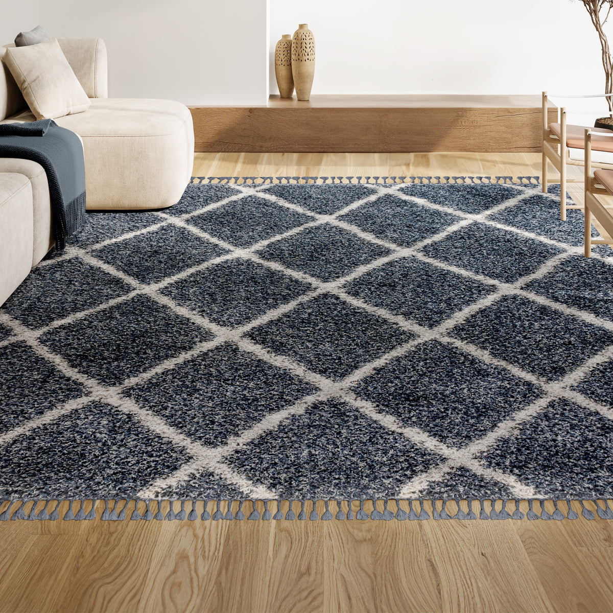 Wyoming Mercer Shag Plush Tassel Area Rug