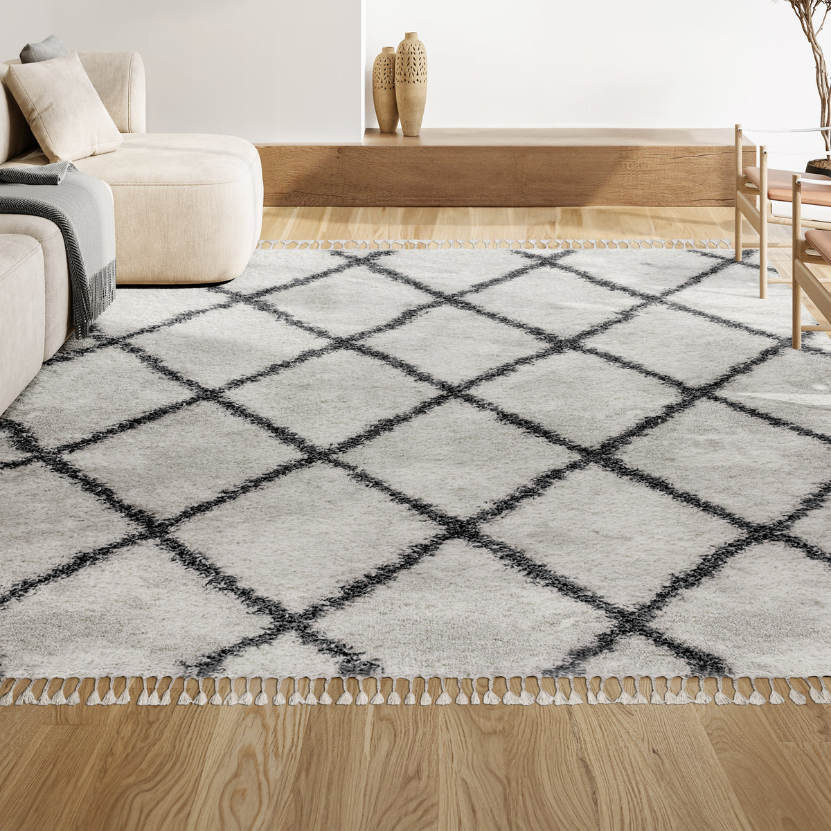 Wyoming Mercer Shag Plush Tassel Area Rug