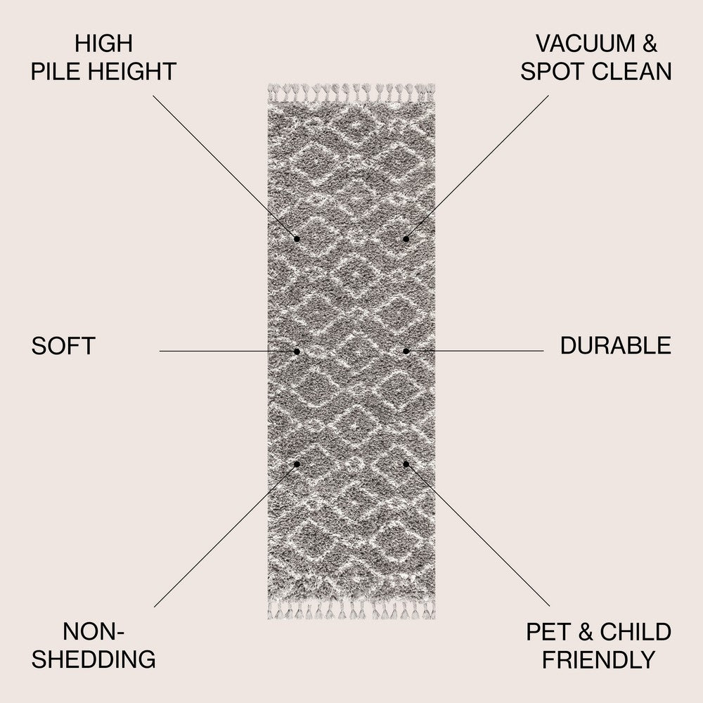 Sedona Mercer Shag Plush Tassel Area Rug