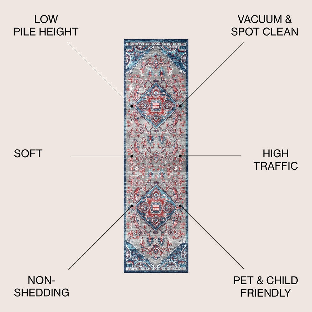 Matsue Modern Persian Vintage Medallion Area Rug