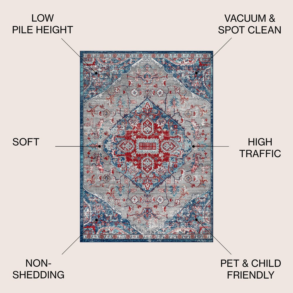 Matsue Modern Persian Vintage Medallion Area Rug