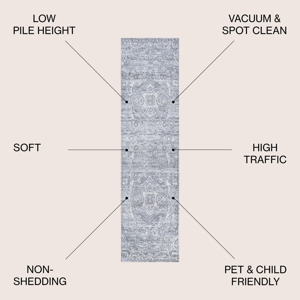 Matsue Modern Persian Vintage Medallion Area Rug