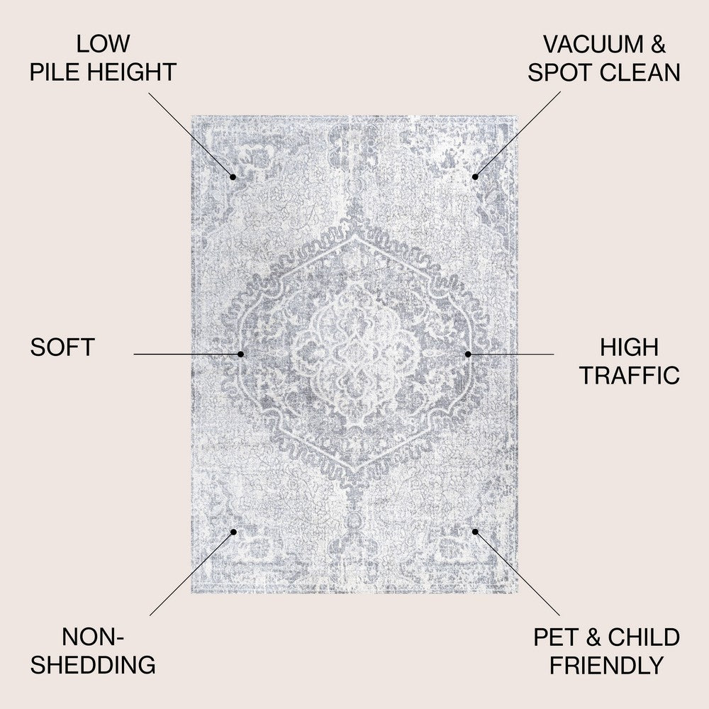 Mikaela Modern Persian Vintage Medallion Area Rug