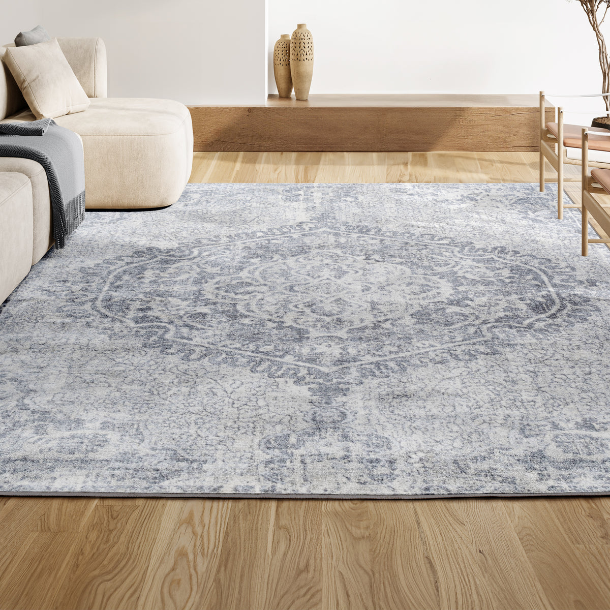 Mikaela Modern Persian Vintage Medallion Area Rug