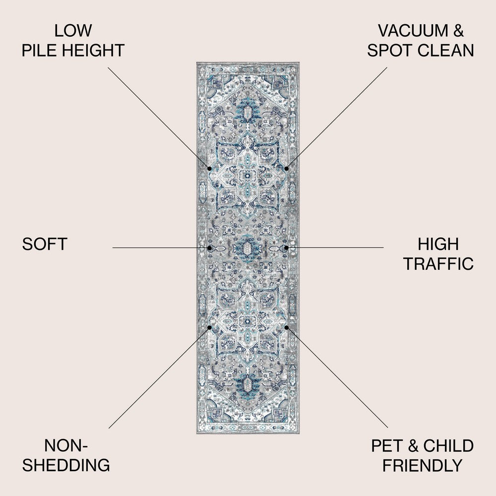 Morioka Modern Persian Vintage Medallion Area Rug