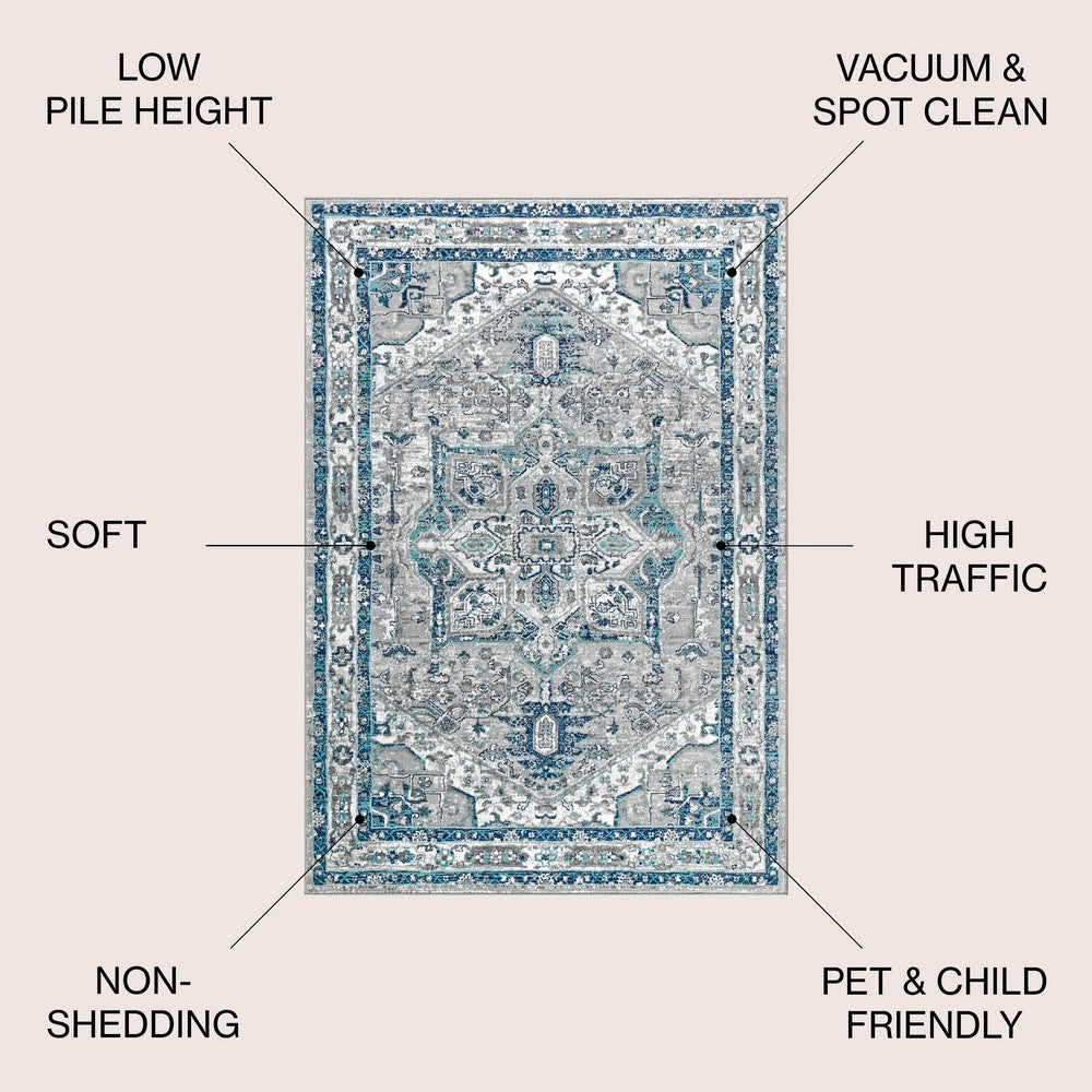 Morioka Modern Persian Vintage Medallion Area Rug