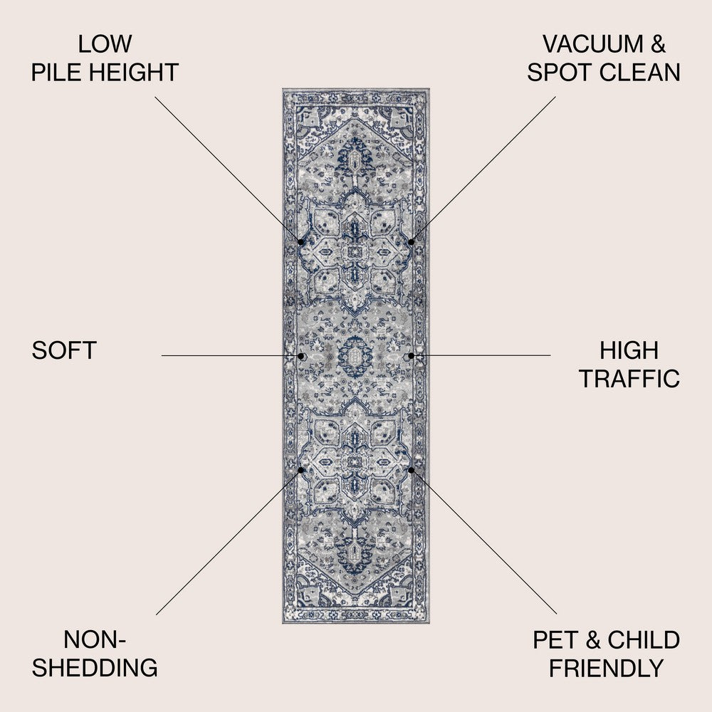 Morioka Modern Persian Vintage Medallion Area Rug