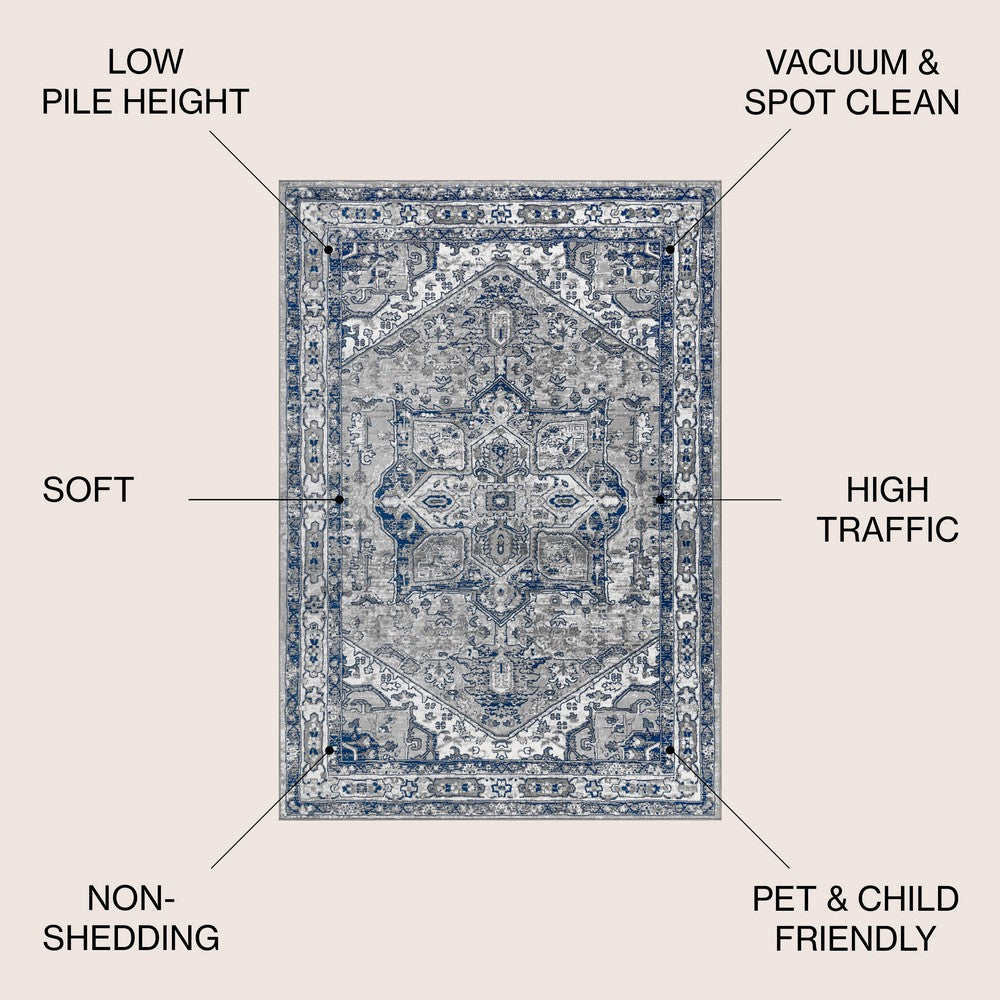 Morioka Modern Persian Vintage Medallion Area Rug