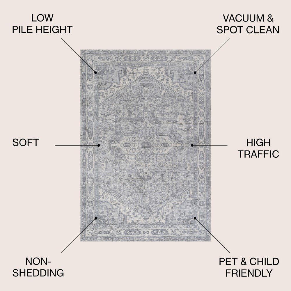Morioka Modern Persian Vintage Medallion Area Rug