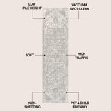 Morioka Modern Persian Vintage Medallion Area Rug