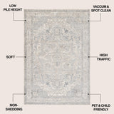 Morioka Modern Persian Vintage Medallion Area Rug