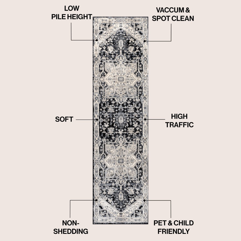 Morioka Modern Persian Vintage Medallion Area Rug