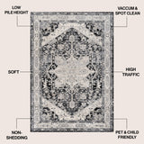 Morioka Modern Persian Vintage Medallion Area Rug