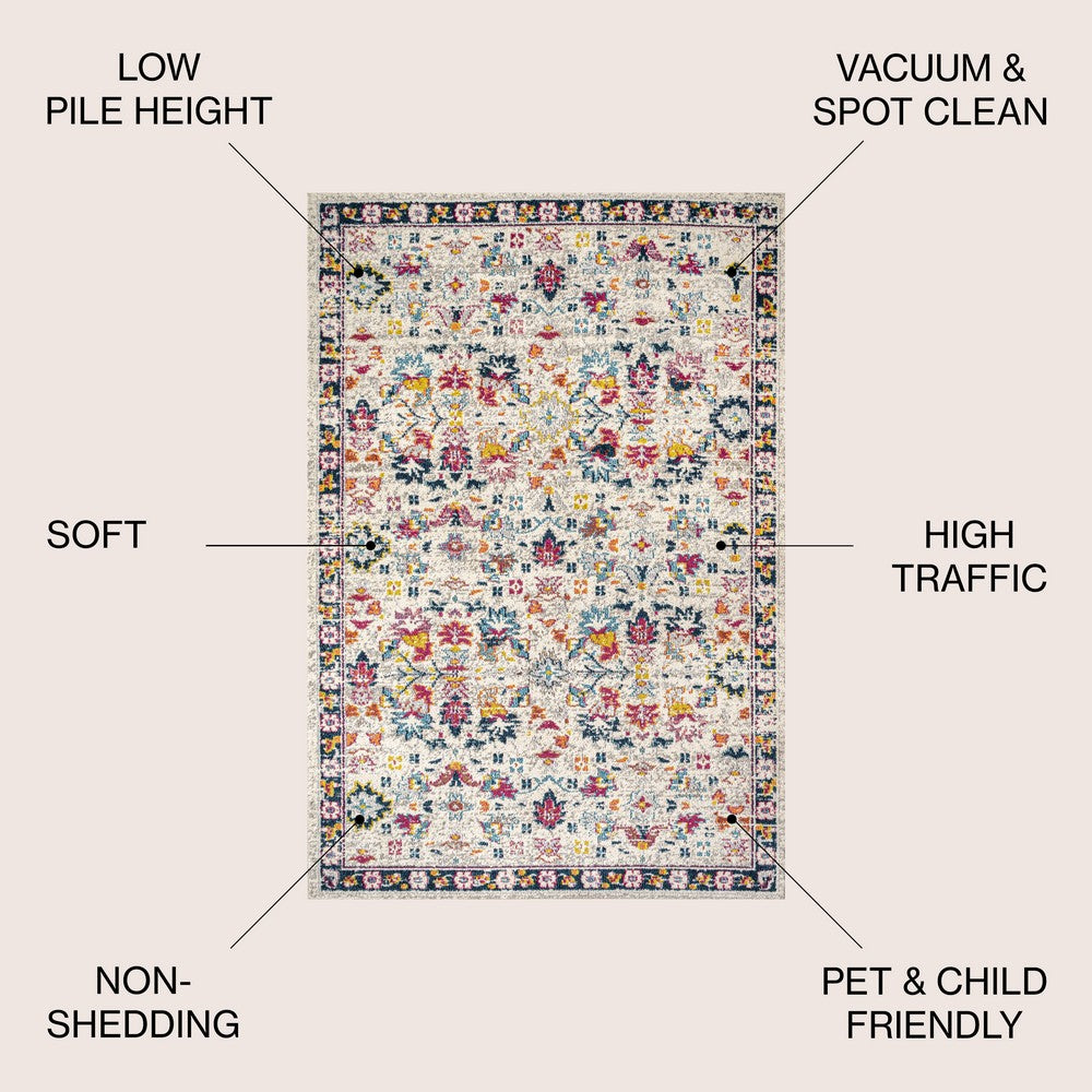 Trieste Modern Persian Boho Floral Area Rug
