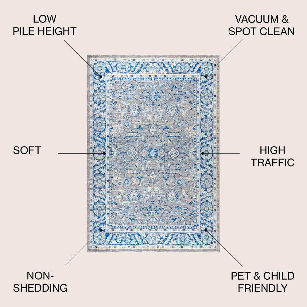 Rome Modern Persian Boho Floral Area Rug