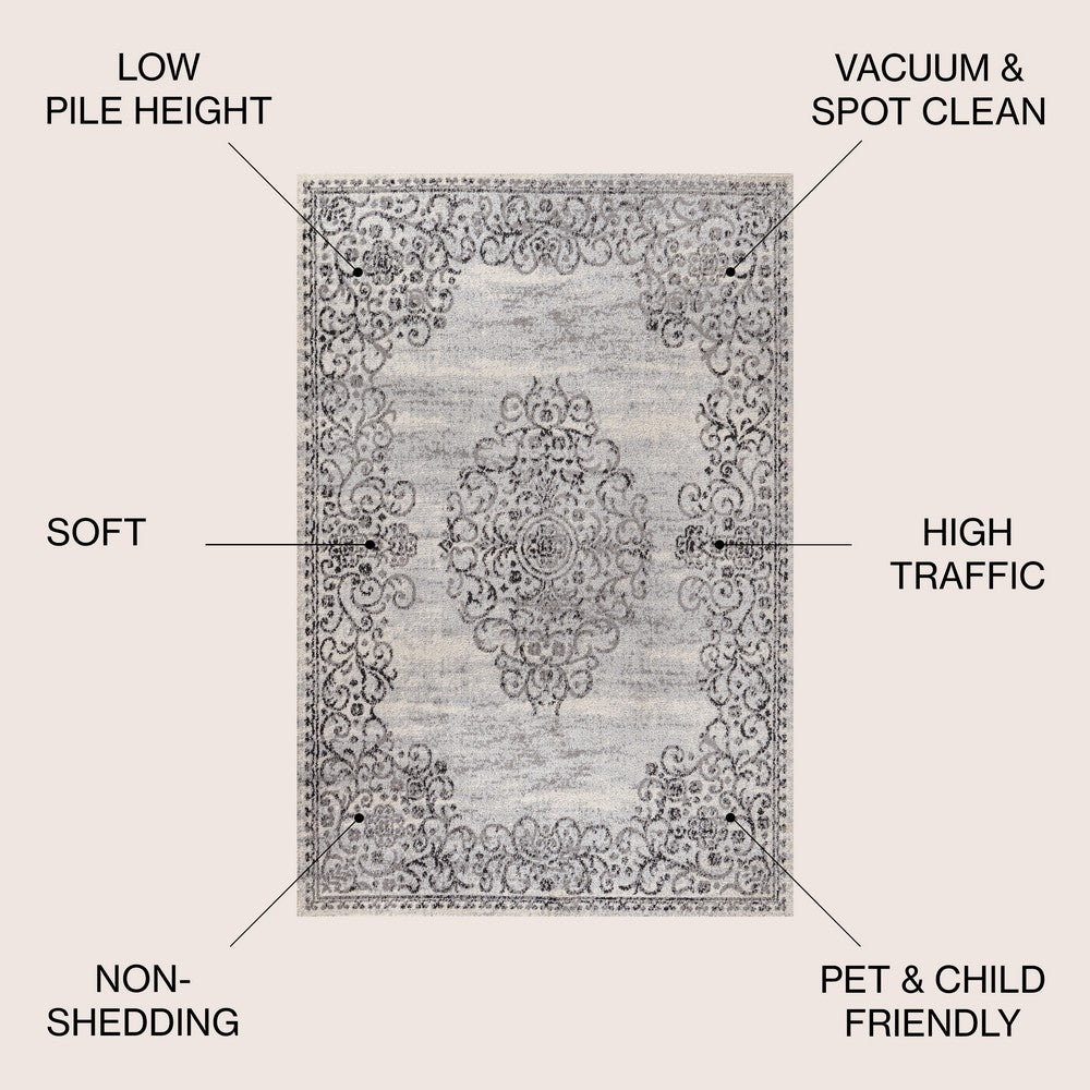 Delphinus Minori Filigree Medallion Area Rug