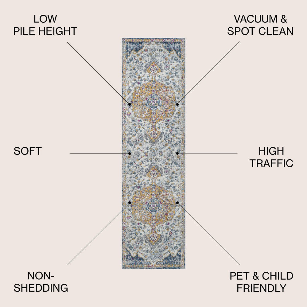 Cazombo Lorena Ornate Boho Medallion Area Rug
