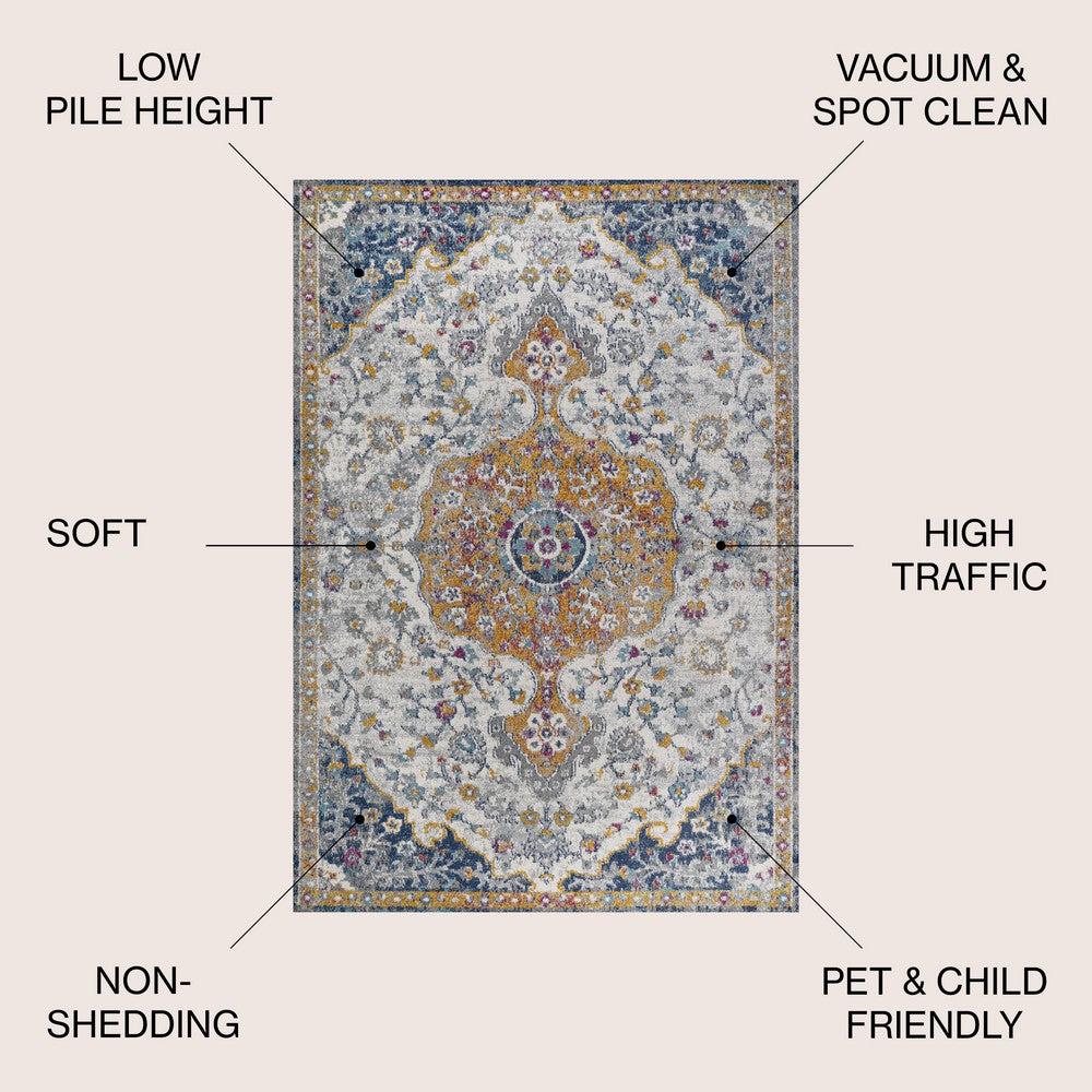 Cazombo Lorena Ornate Boho Medallion Area Rug