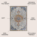 Cazombo Lorena Ornate Boho Medallion Area Rug